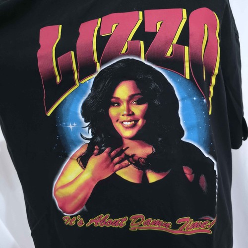 Primark t shirt womens M P2P 23 black Lizzo It's About Damn Time - Picture 2 of 16