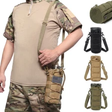 Tactical Molle Water Bottle Bag Pouch Kettle Carrier Outdoor Hiking Hunting Bag 