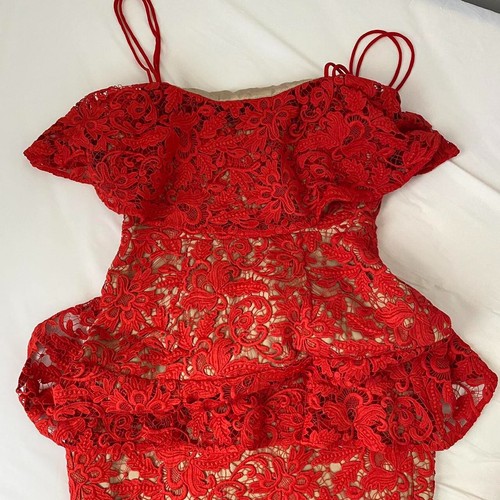 Cooper St Lace Midi Dress Tiered Ruffle Sleeveless Size 6-8 Cocktail Party - Picture 4 of 4
