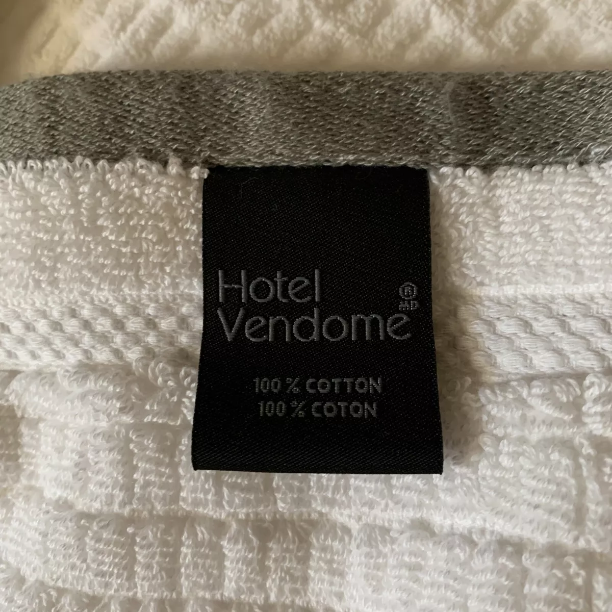 Hotel Vendome Spa Collection 100% COTTON Bath TOWEL Velour White Waffle