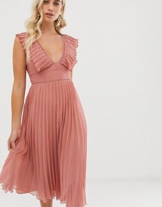 asos pink ruffle dress