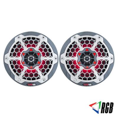 2 DS18 CF65 Hydro 6.5 Marine ATV UTV Boat Car Speakers RGB LED Carbon Fiber Pair