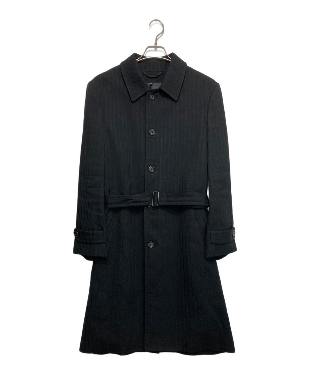 ANN DEMEULEMEESTER ウール コート ブラック XXS Ann Demeulemeester // Black Wool Cinched Long Coat – VSP