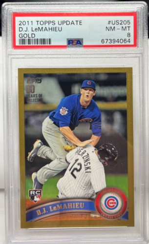 D.J.Lemahieu 2011 Topps Update RC Gold #' D 703/2011 #US205 - PSA 8NM-MT - Picture 1 of 2
