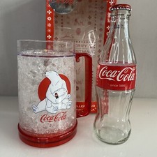 Christmas Coca Cola Gift Tankard Chiller Polar Bears Boxed & Empty Bottle Coke