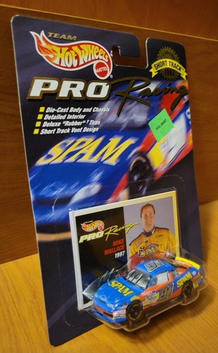 1997 Hot Wheels Short Track 1:64 Mike Wallace #91 Spam Chevrolet Monte Carlo NIP - Picture 2 of 4