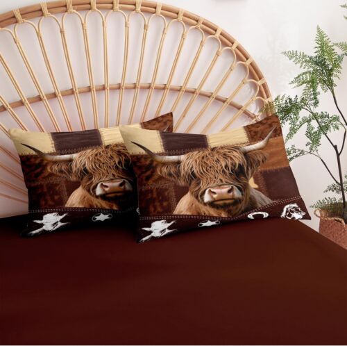 Cow Print Comforter Set Queen Size for Boys Teens Patchwork Cowhide Decor Comfor - Picture 3 of 8