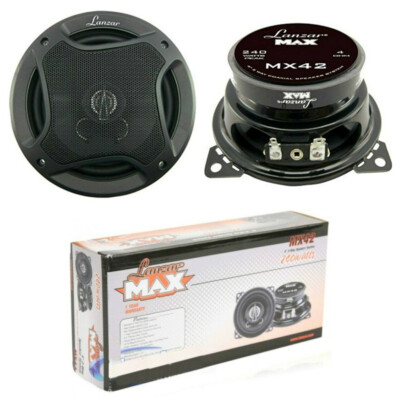 2 Lautsprecher LANZAR MX42 MX 42 Koaxial 2-Wege Schwarz 10 Cm 120 Watt RMS