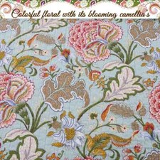 New TROPICAL GARDEN BLUE GREEN AQUA RED PINK LEAF PALM BEACH PALM LEAF QUILT SET