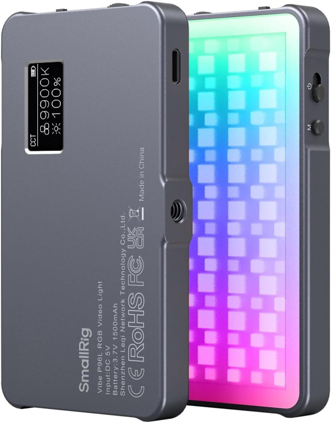 SMALLRIG P96L RGB Video Light by Smallrig, Portable Metal LED Camera Light, 2500