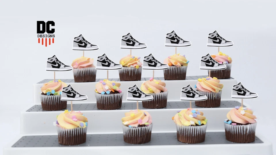 AJ 1 复古高杯蛋糕装饰,运动鞋生日,孩子生日乔丹杯 — 第 2/3 张图片