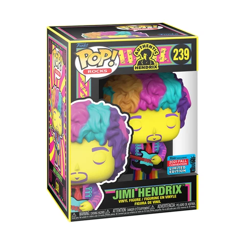 FunKo POP! Rocks Jimi Hendrix #239 Blacklight Rainbow NYCC 2021 Shared Exclusive