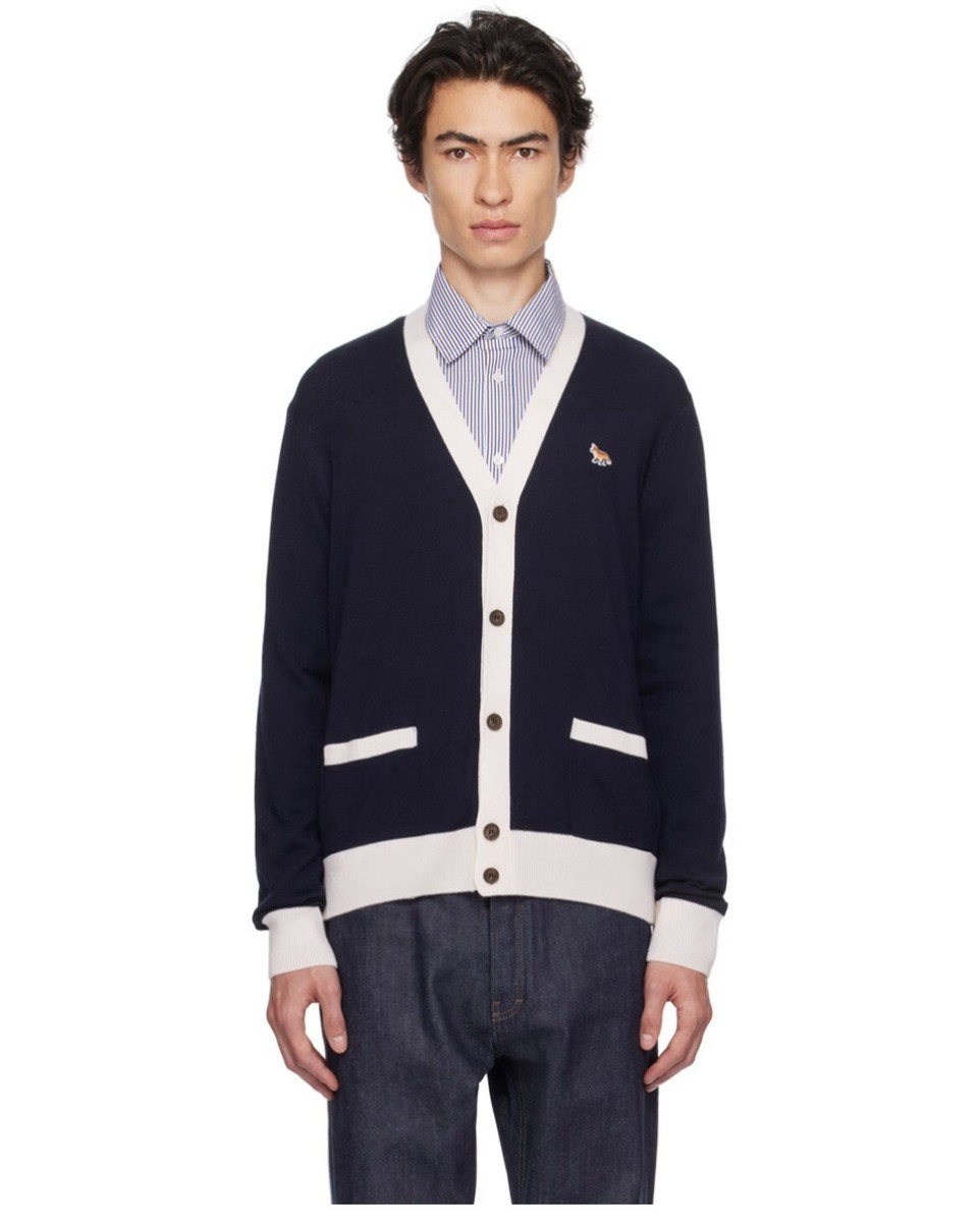 Maison Kitsune ファンシーフォックスエンブロイダードカーディガン Maison Kitsune ファンシーフォックスエンブロイダードカーディガン