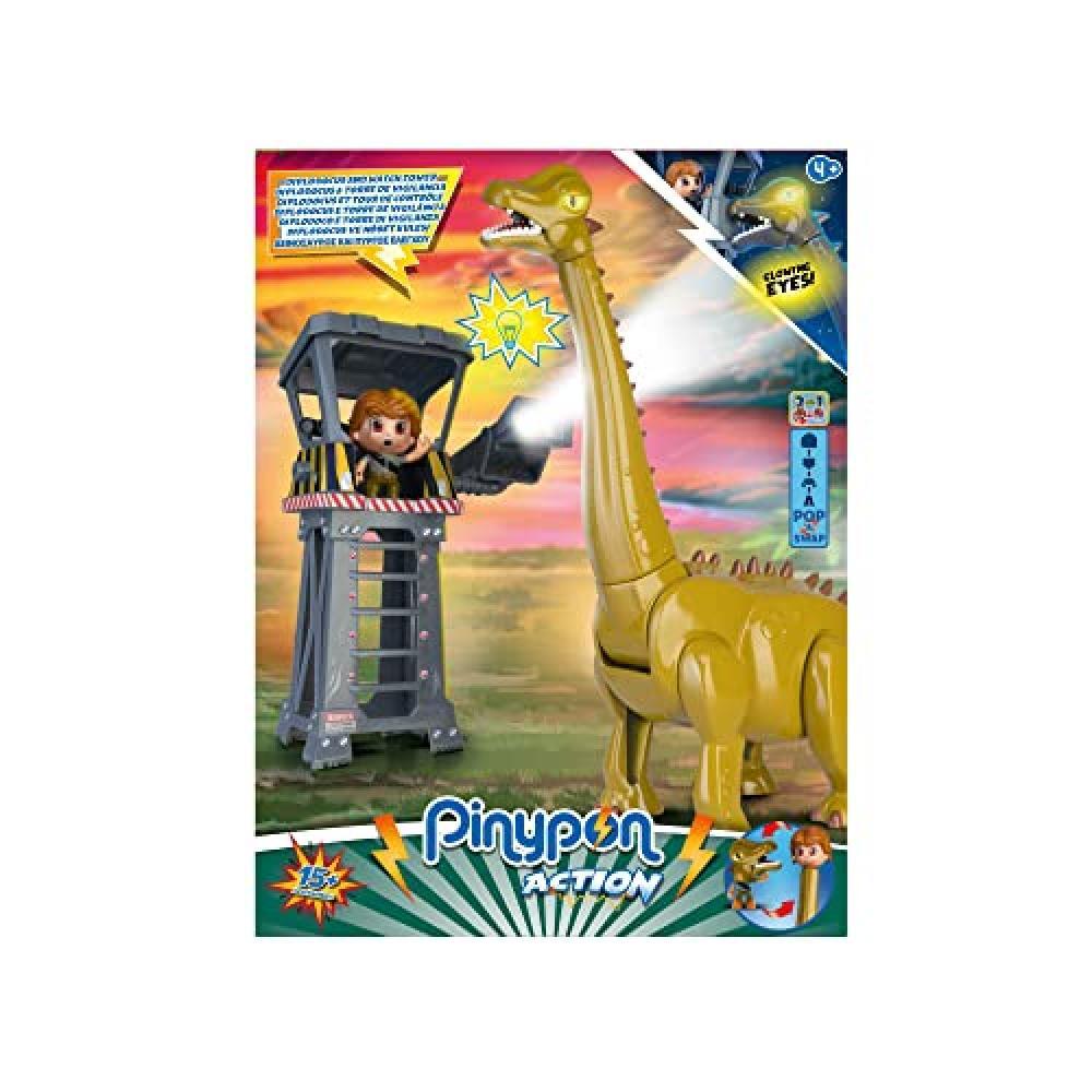 (TG. taglia única) Pinypon Action Diplodocus e Torre di Sorveglianza Pinypon Gi