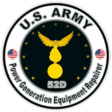 US Army Power Generation Equipment Repairer Bumper Sticker Military Decal 5"
