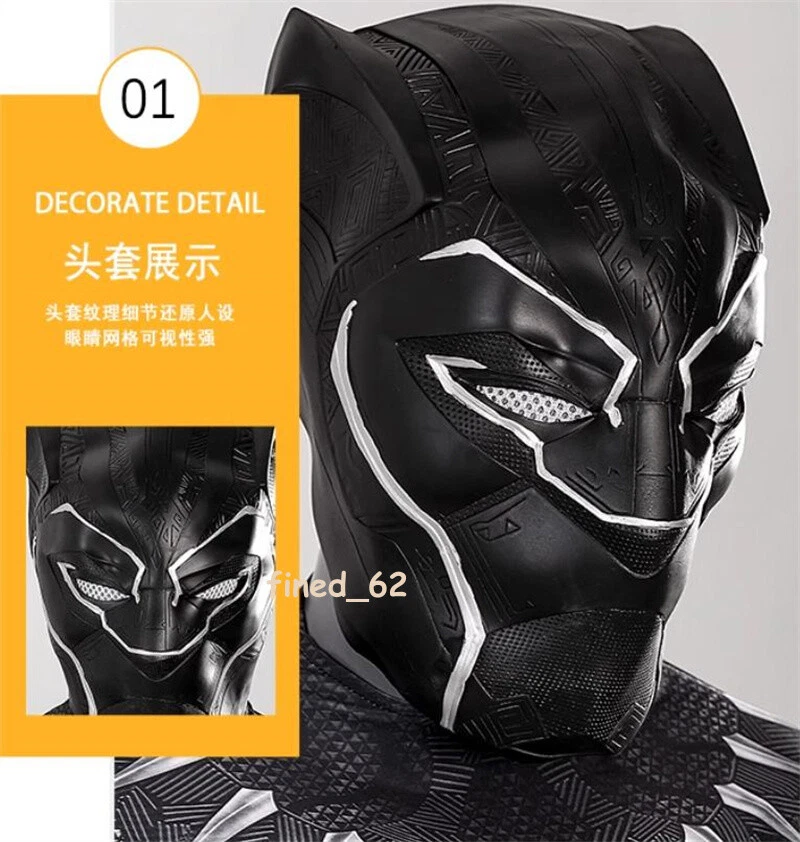 Película Pantera Negra Adulto T'Challa Juegos con disfraces Mono Body Disfraz de Halloween Foto 3 de 4