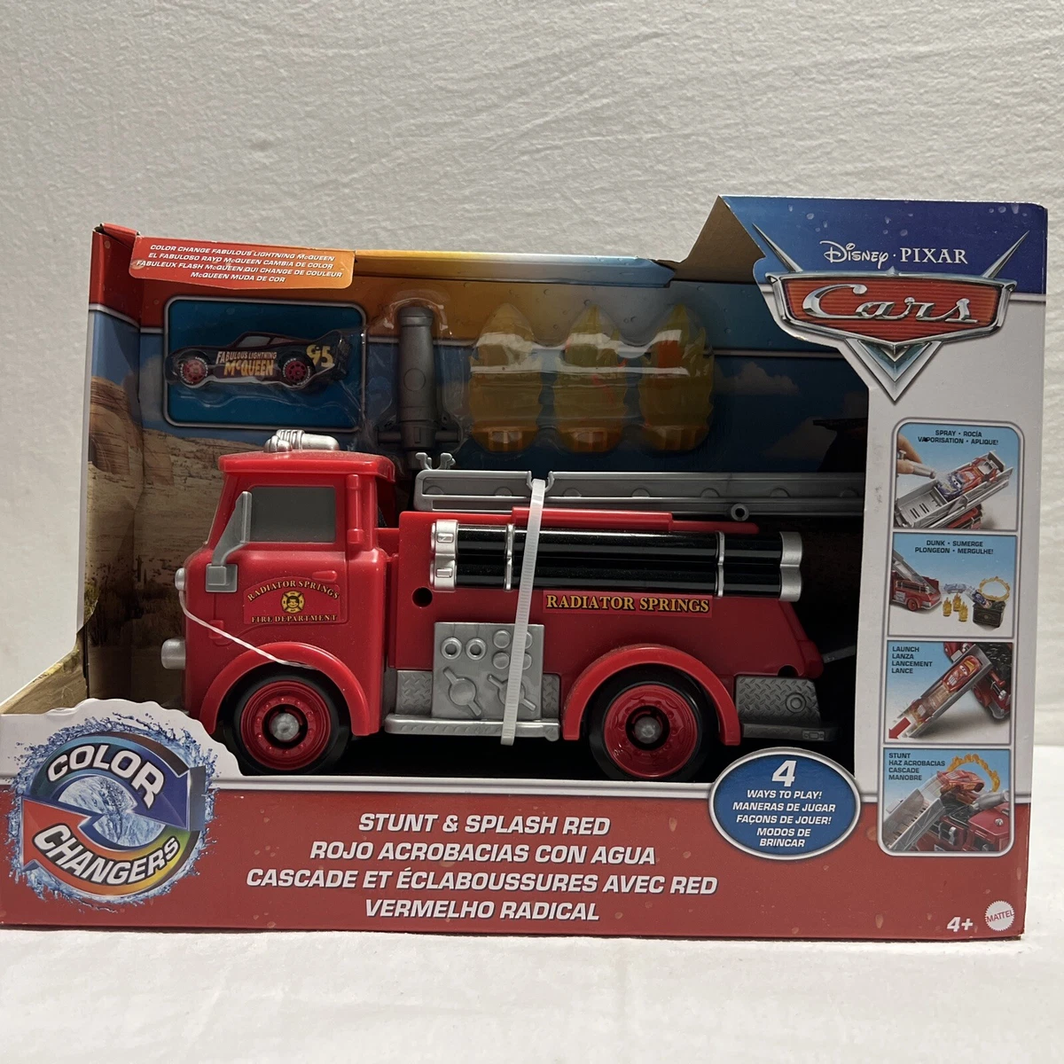 Disney Pixar Cars Color Changers Stunt & Splash Red Fire Truck Lightning  Playset | eBay