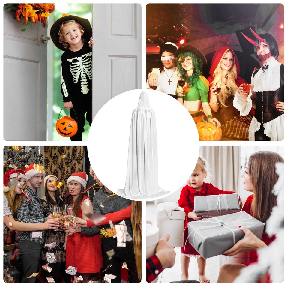 Unisex Adult Hooded Cape Medieval Renaissance Cloak Devil Witch Cosplay Costume - image 4 of 4