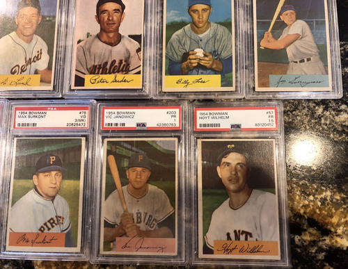1954 BOWMAN PSA Baseball SEE PICS NICE SLABS-Del Crandall auto.....20 CARD LOT - Picture 8 of 15