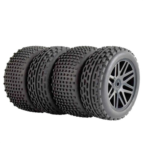 4x RC Tires Wheels 12mm Hex Tyre For Wltoy 144001 124019 Traxxas 1/10 Buggy Car - Picture 4 of 8