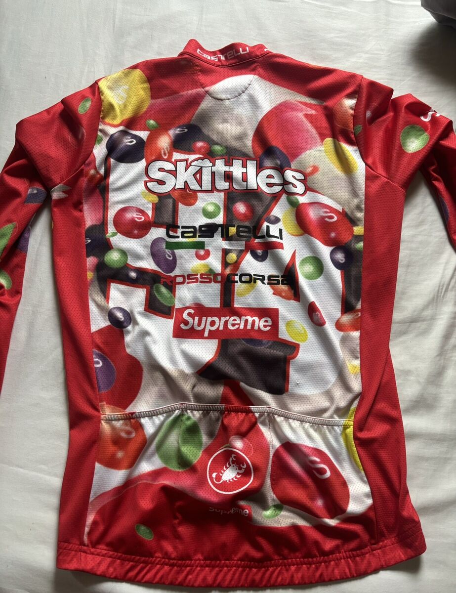Supreme Castelli/Skittles Cycling Jersey Red Zip Up Mens Supreme Castelli/Skittles Cycling Jersey Red Zip Up Mens