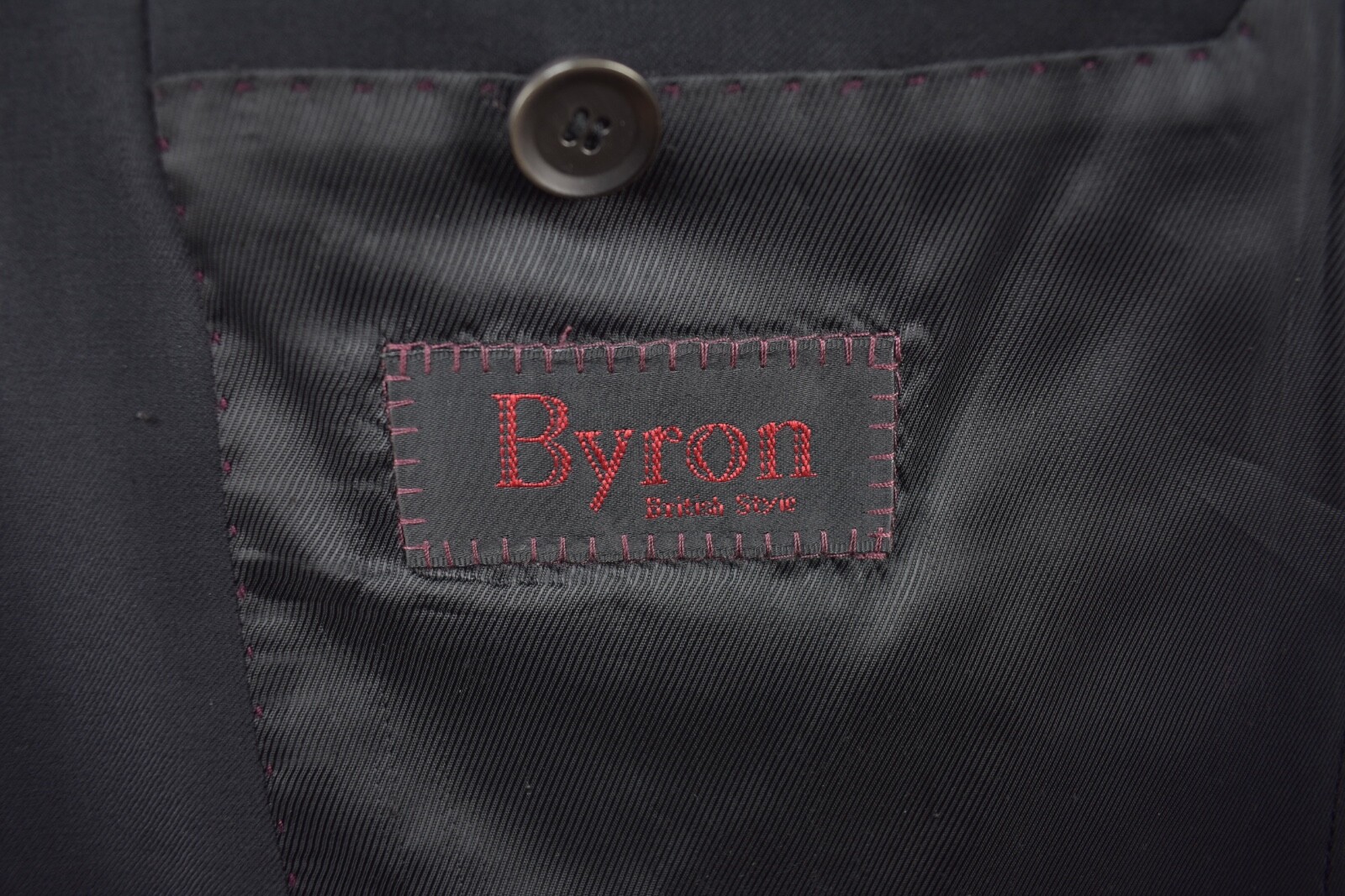 Byron Solid Black Wool Two Button Blazer Size: 42R - image 6