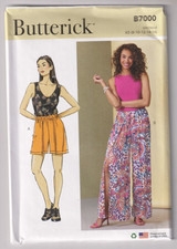 7000 BUTTERICK - PANTS SHORTS w Front Seam Split - Sz 8/10/12/14/16