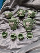 Bisque Rose Miniature Tea Set Pcs