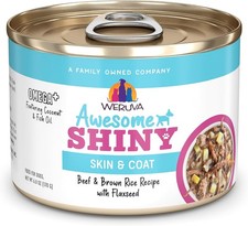Weruva Awesome Shiny Wet Dog Food, Beef Brown Rice, 6oz Can Pack of 8
