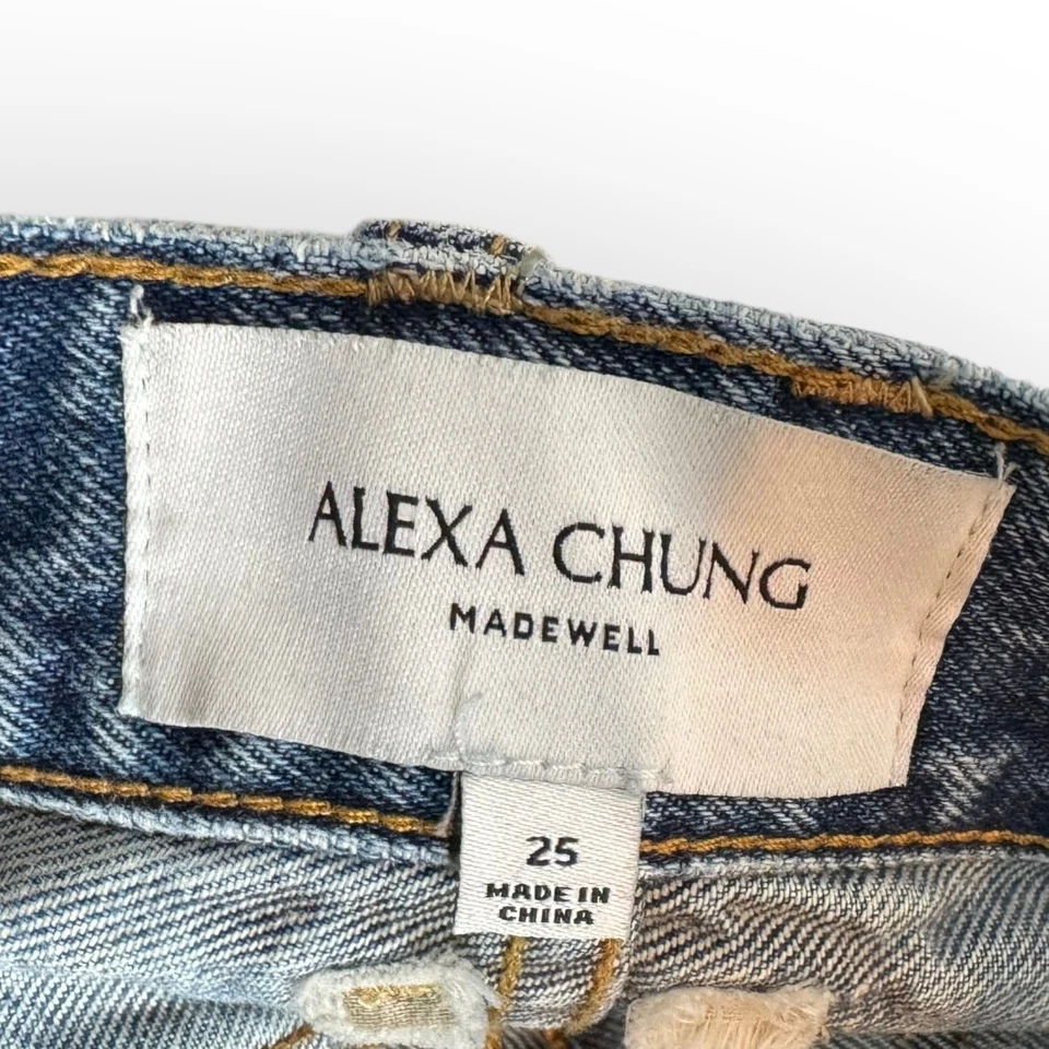 Alexa Chung x Madewell Women's Straight Leg High Rise Medium Wash Jeans Size 25 - Image 2 of 4