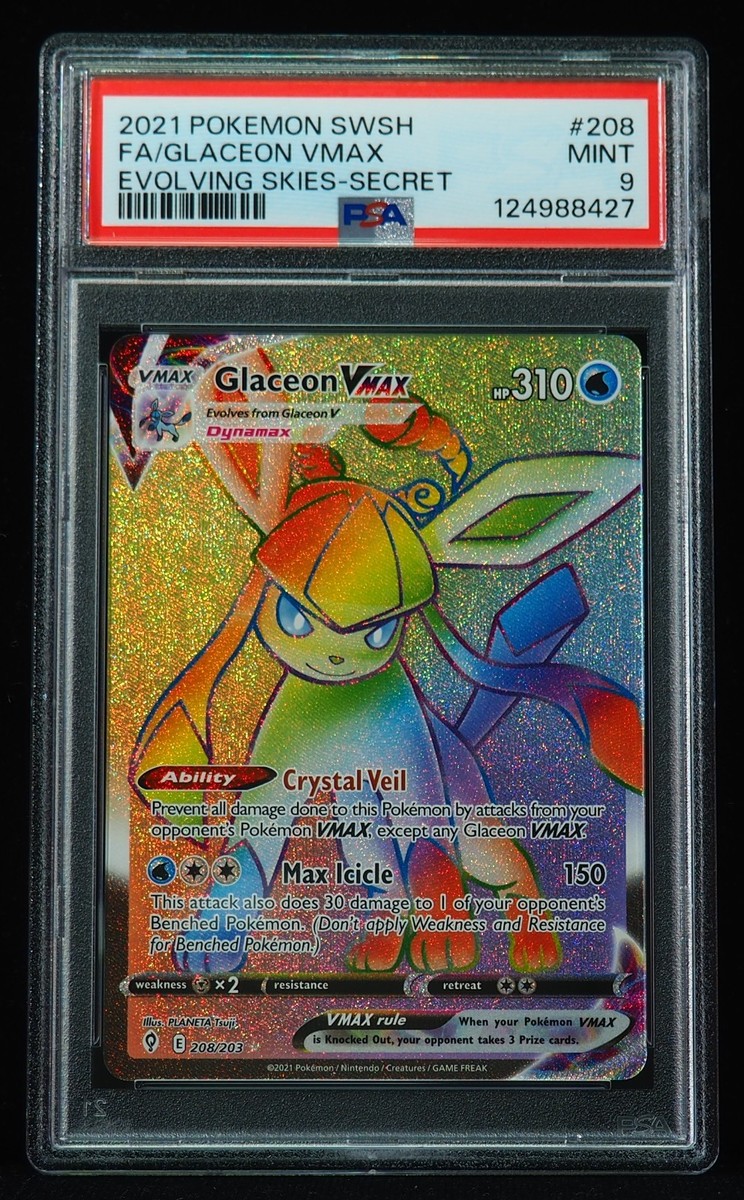 Glaceon VMAX PSA 9 Evolving Skies-Secret Pokemon Card | eBay