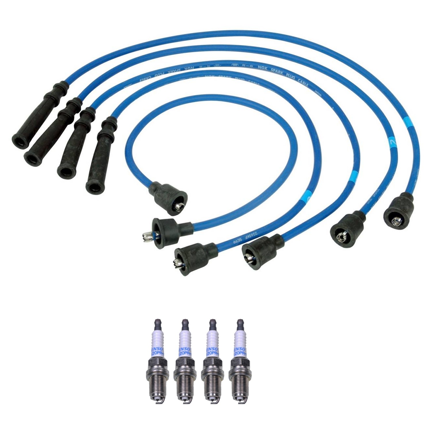 NGK Wire Set  Denso 4 Double Platinum Spark Plugs Kit for Sidekick Tracker L4
