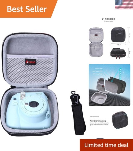 Robuste Grau Instax Tasche für Sofortbildkameras mit abnehmbarem Schultergurt