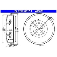 2X Bremstrommel Hinten FüR Peugeot 405 15B 15E 4B 4E 1.9 87 Bis 95 ATE Teil