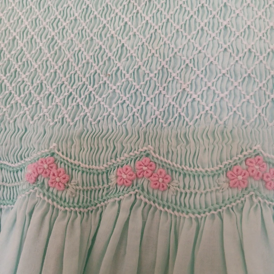 Marmellata Primavera Flores Vestido Calado Niña Talla 2T Verde Menta Foto 3 de 4