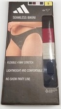ADIDAS SEAMLESS BIKINI underwear women's SMALL 26-27" 4 piece MULTICOLOR