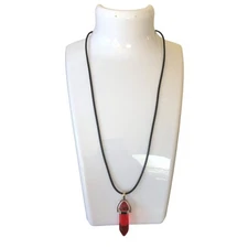 Red Hexagonal Pendant Necklace NEW #0044