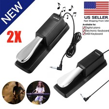 2 Sustain Foot Pedal with Polarity Switch for Digital Electronic Keyboard Piano
