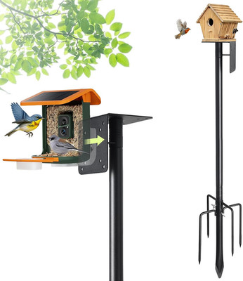Bird Feeder Pole, 103 Inch Bluebird House Pole for outside Heavy Duty with 5 Pro