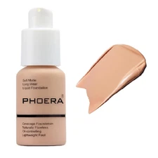 PHOERA Flawless Soft Matte Liquid Foundation 24 HR Oil Control Concealer Makeup,