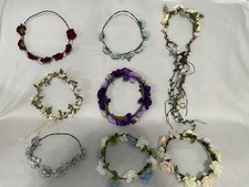 Lot of 8 Floral Flower Crown Headbands Women Fabric Wire