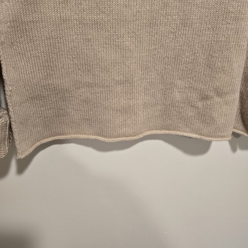 Suéter de Lana Merino Y2K Banana Republic Pequeño Mujer Beige Tostado Cuello Alto De Colección - Imagen 5 de 10
