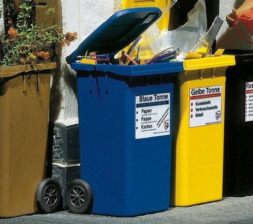Juego de 2 cubos de basura Pola 333206 azul ancho de vía G maqueta ferrocarril accesorios | Zustand: Neu