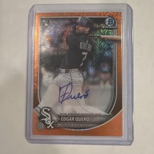 2025 Bowman Chrome Edgar Quero Orange Mojo Refractor Auto /25 (RC) - White Sox