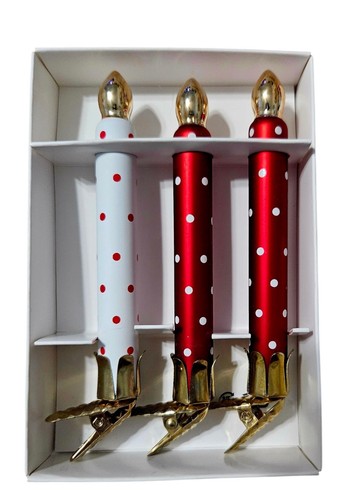 NIB IKEA's VINTER 2020 collection 4-1/4" Clip On Candles Set of 3 - Picture 2 of 3