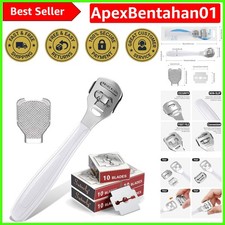 52-Piece Callus Remover Kit - Stainless Steel Shaver & 50 Replacement Blades