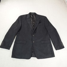 Chaps Blazer Mens 42R Black Two Button Business Sport Coat Jacket Classic Dress