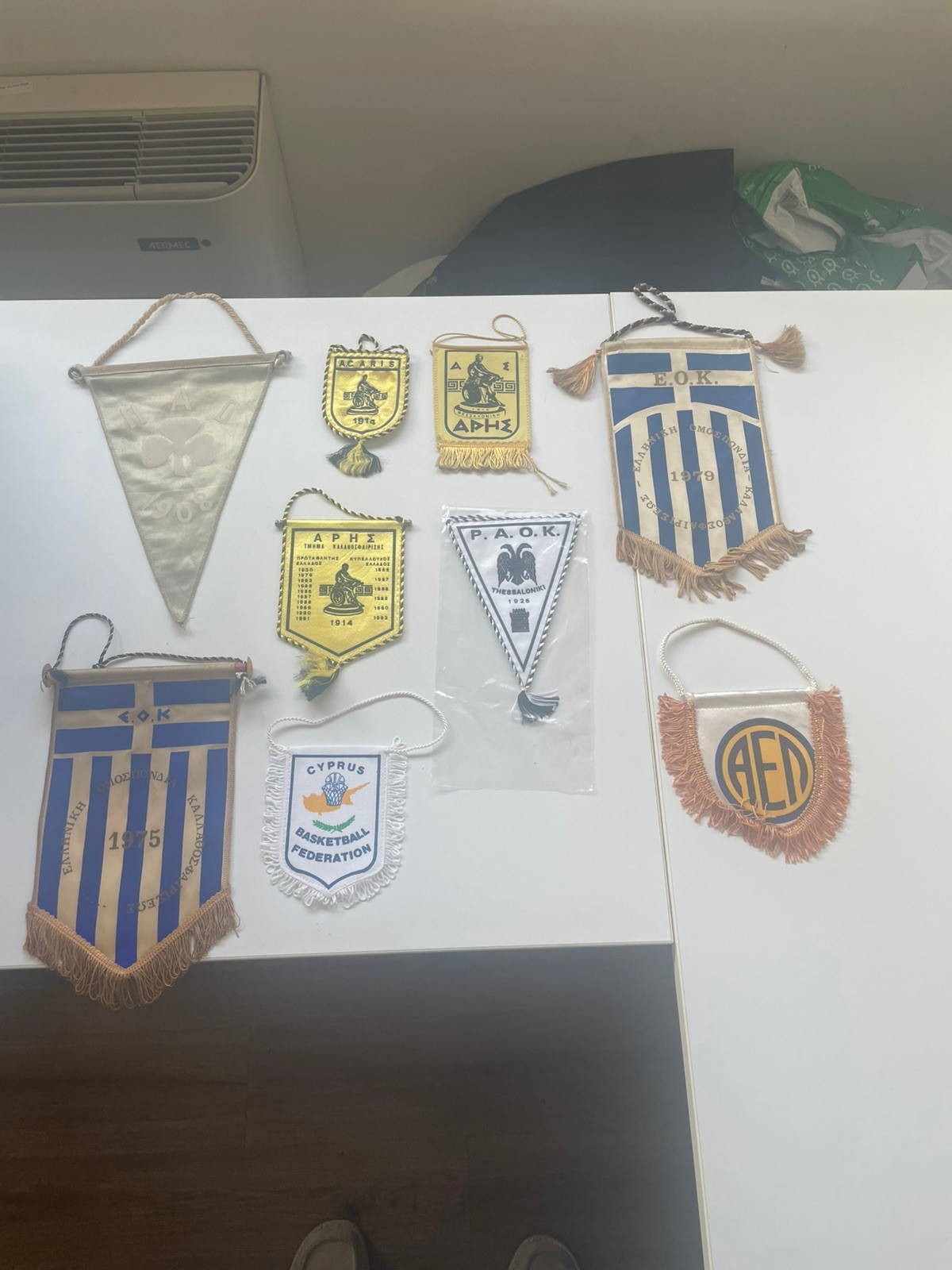 Gagliardetti Basket Greci Hellas Greek Club Pennants AEK Paok Aris 9 Pennants