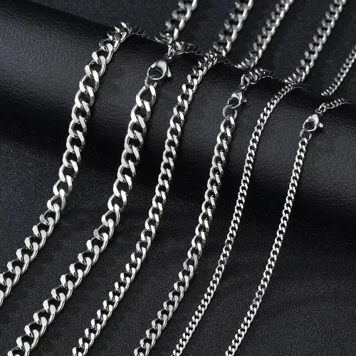 Mens Boys Curb Chain Stainless Steel Silver 3mm-8.0mm Cuban Necklace Men&Woman