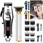 LCD Hair Cutting Machine Kit Cordless Hair Clipper USB Rechargeable Clipper Set